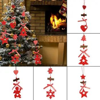 5 ks/set Drevené Visí Vianočné DIY Strom Ornament Rytie Remesiel Strom Závesné Dekorácie Na Vianočný Stromček Dodávky