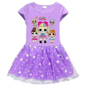 LOL Prekvapenie Cartoon Dievčenské Šaty Letné Oblečenie pre Deti, Detské Šaty Bavlna Star Tylu Víla Šaty detské Oblečenie
