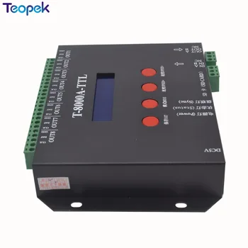 8 port off-line T-8000A led sd kartu pixel radič,SPI(TTL)výstupného signálu,môže ovládať max 1024*8ports=8192pixels