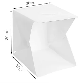 30 cm, Led Svetlo, Mini Photo Studio Box Fotografie LED Svetlo Izba Stan Stola Streľba Mäkké Box Príslušenstvo Pozadia Lightbox